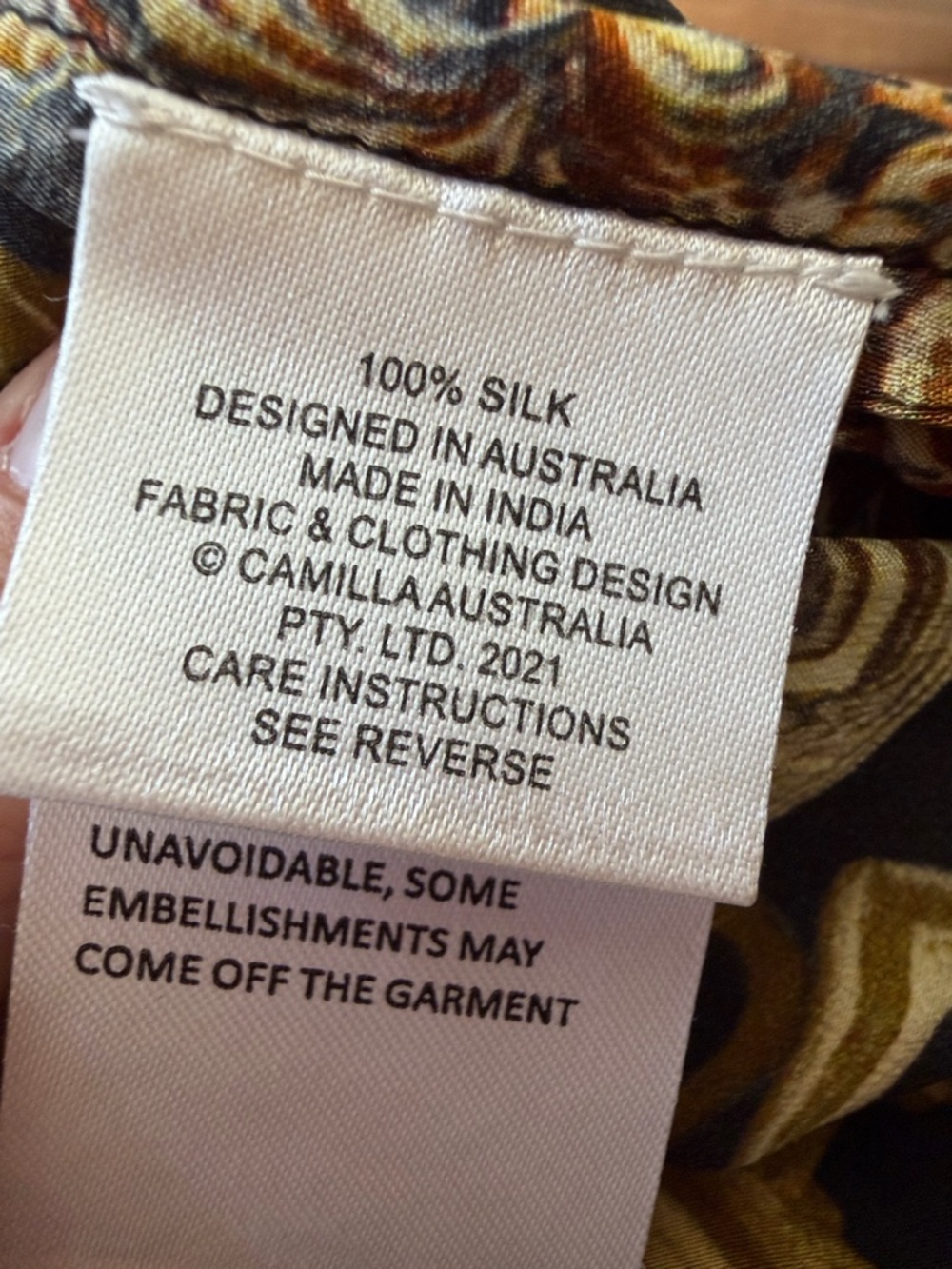 Camilla Black and Gold Silk Embellished Swim Coverup - Picture 15 of 16